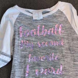 Gray and White Long Sleeve Tee